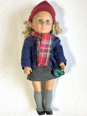 TollyTots Tolly Girl 18” Fashion Doll Blue Eyes Blonde Ringlets Freckles